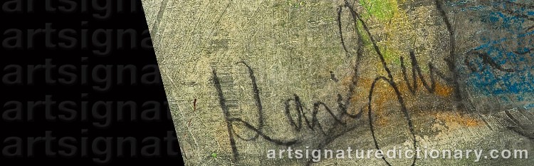 Authentic signature by Kari JUVA on Painting/Watercolour artwork