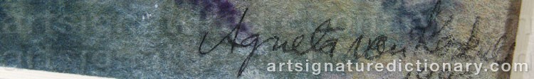 Authentic signature by Agneta Von KOSKULL on  artwork
