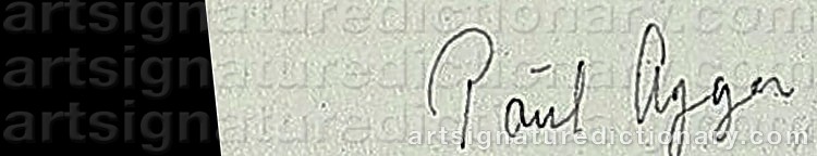 Authentic signature by Poul AGGER on  artwork