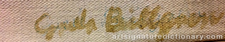 Authentic signature by Grete BILLGREN on  artwork
