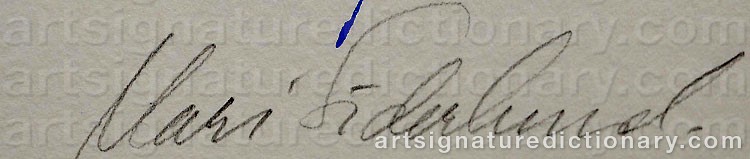 Authentic signature by Mari SÖDERLUND on  artwork
