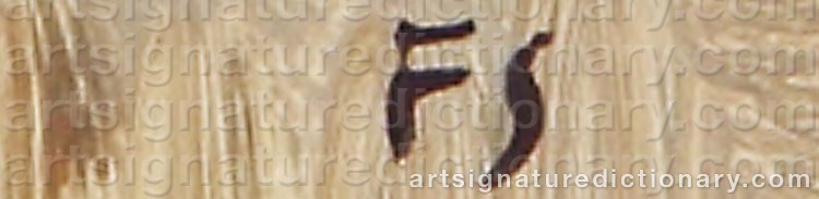 Authentic signature by Fritz SJÖSTRÖM on artwork