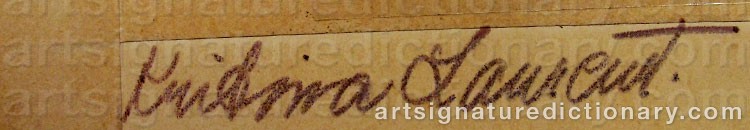 Authentic signature by Kristina LAURENT on  artwork