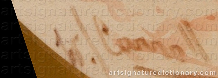 Authentic signature by William Joseph CARROLL on Painting/Watercolour artwork