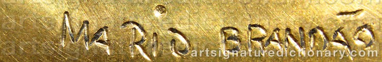 Authentic signature by Mario BRANDÃO on  artwork
