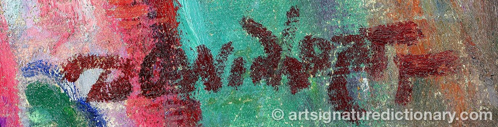 Authentic signature by David Osipovich WIDHOPFF on  artwork