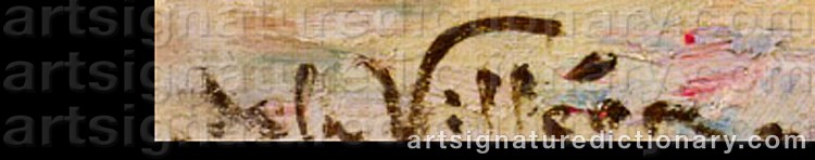 Authentic signature by Emmanuel Victor Auguste Marie De La VILLÉON on Painting/Watercolour artwork