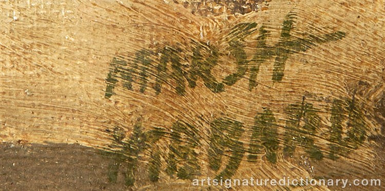 Authentic signature by Marshall Wayne HIBBARD on  artwork