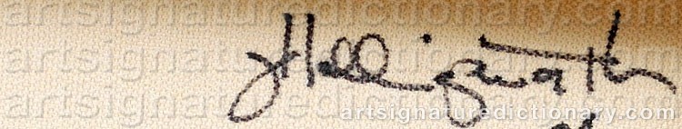 Authentic signature by James Neil HOLLINGSWORTH on  artwork