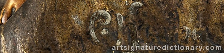 Authentic signature by Carl KAUBA on Sculpture artwork