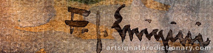 Authentic signature by Ferdinand Jean LUIGINI on  artwork