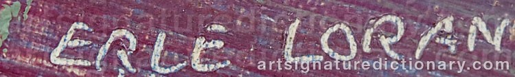 Authentic signature by Erle LORAN on Painting/Watercolour artwork