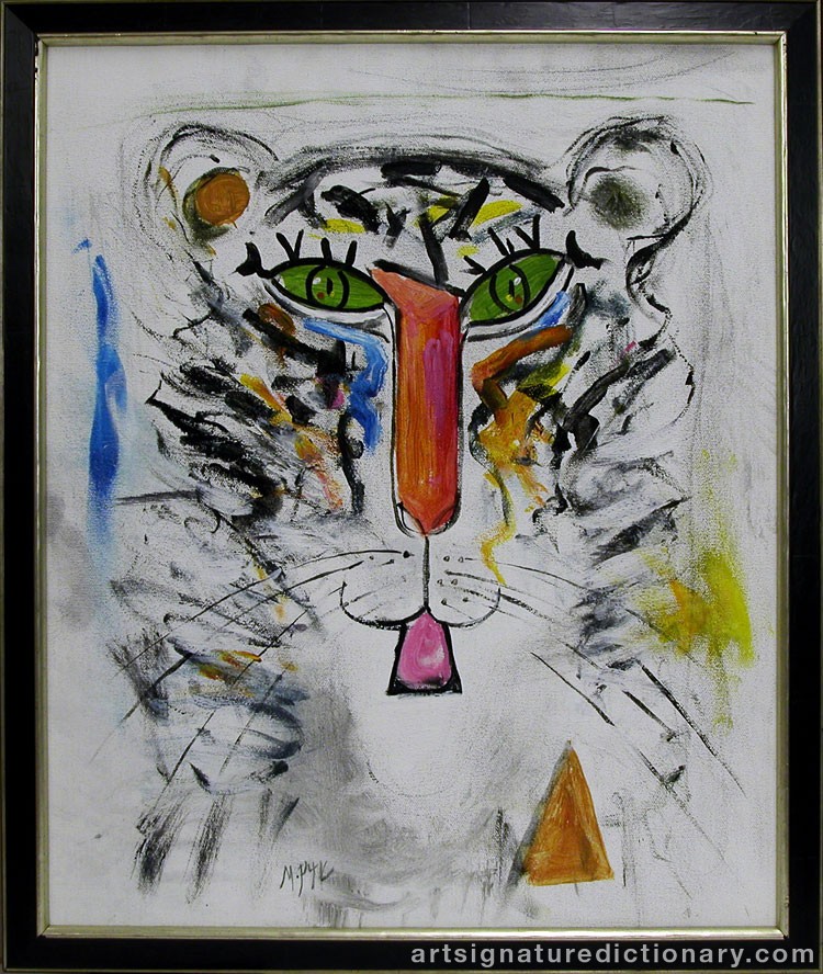 Close-up details showing Madelaine ‘M Pyk’ PYK signature forgery characteristics