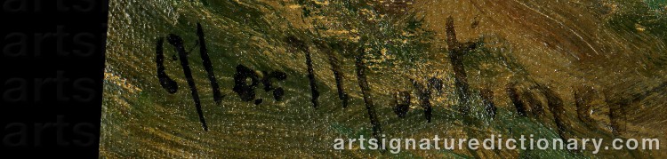 Authentic signature by Alexander MORTIMER on  artwork