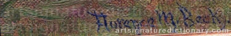 Authentic signature by Florence BECK on  artwork