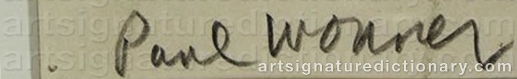 Authentic signature by Paul Wonner WONNER on Drawing/Graphic/Print artwork