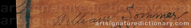 Authentic signature by William SOMMER on artwork
