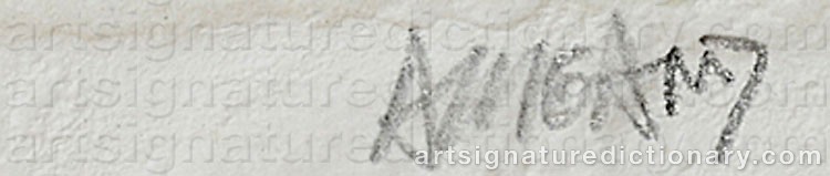 Authentic signature by Bernard ALLIGAND on  artwork