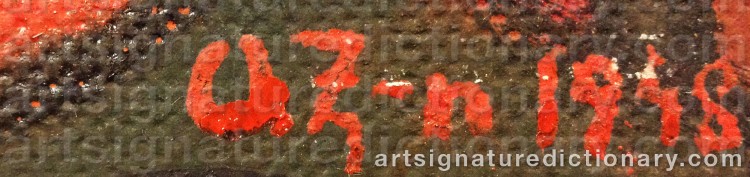 Authentic signature by Olof ZIMMERMAN on Painting/Watercolour artwork