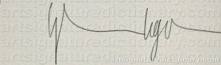 Authentic signature by Glen LIGON on  artwork