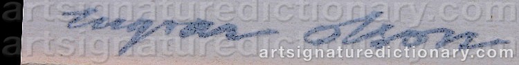 Authentic signature by Ingvar OLSON on artwork