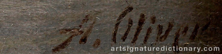 Authentic signature by Alfred OLIVER on  artwork