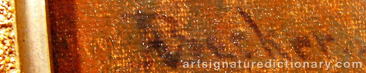 Authentic signature by Adolf Von BECKER on  artwork