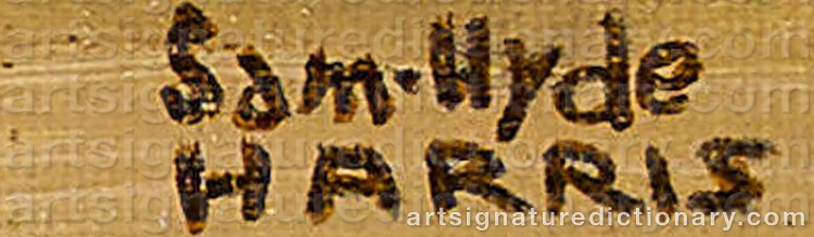 Authentic signature by Samuel Hyde HARRIS on Painting/Watercolour artwork