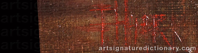 Authentic signature by Florine HYER on  artwork