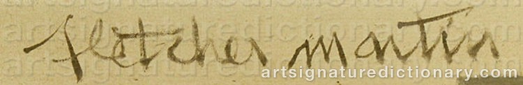 Authentic signature by Fletcher MARTIN on  artwork