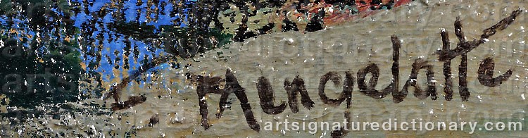 Authentic signature by Francois MENGELATTE on  artwork