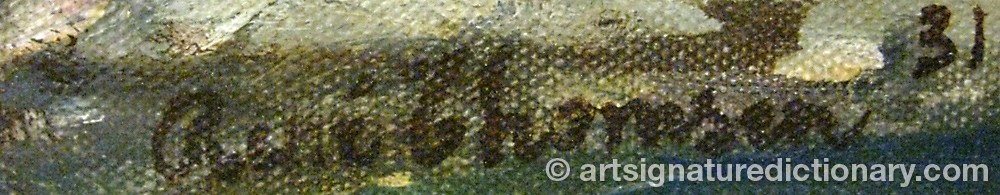 Authentic signature by René THOMSEN on  artwork