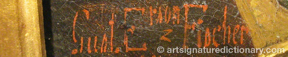 Authentic signature by Gustav ERICSON FISCHER on  artwork