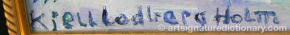 Authentic signature by Kjell Lodberg HOLM on  artwork