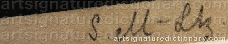 Authentic signature by Siri LAGERCRANTZ-MAGNUS on  artwork