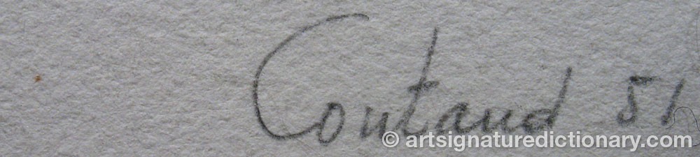 Authentic signature by Lucien COUTAUD on artwork