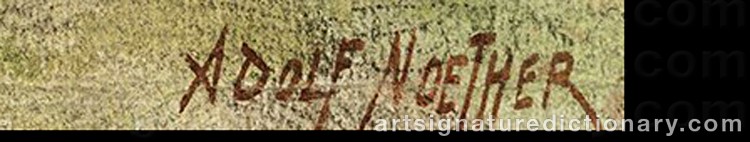 Authentic signature by Adolf NOETHER on  artwork