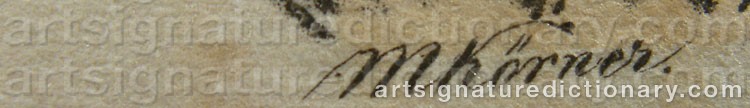 Authentic signature by Magnus Peter ‘M. Körner’ KÖRNER on artwork
