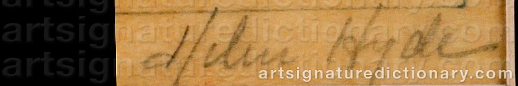 Authentic signature by Helen HYDE on  artwork