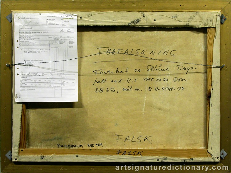 Close-up details showing Cornelis Guillaum Corneille Van ‘Corneille’ BEVERLOO signature forgery characteristics