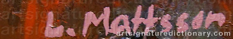 Authentic signature by Leif MATTSSON on  artwork