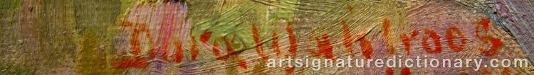 Authentic signature by Dora WAHLROOS on Painting/Watercolour artwork