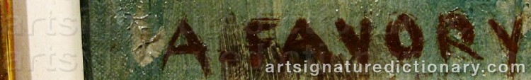 Authentic signature by André FAVORY on  artwork