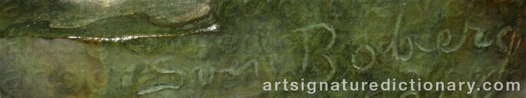 Authentic signature by Sven BOBERG on  artwork