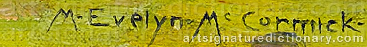 Authentic signature by M. Evelyn MCCORMICK on  artwork