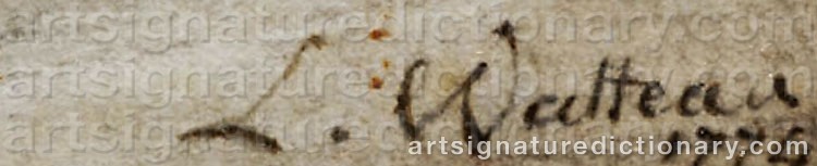 Authentic signature by Louis Joseph WATTEAU on  artwork