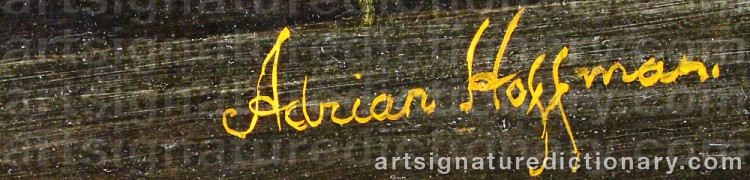 Authentic signature by Adrian HOFFMAN on  artwork