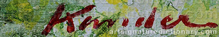 Authentic signature by Leif KANDER on artwork
