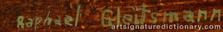 Authentic signature by Raphael GLEITSMANN on artwork