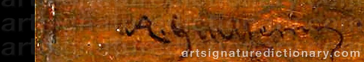 Authentic signature by Alexandre Marie GUILLEMIN on  artwork